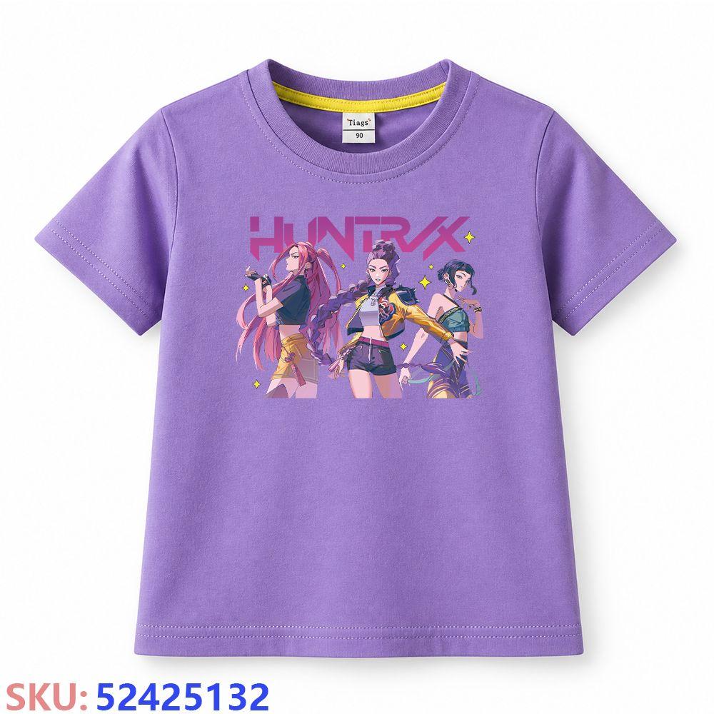 KPop Dämonenjäger Kinder-Cartoon-Print T-Shirt