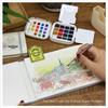 Blue Fruit Watercolor Paint Set for Kids - Solid Colors, Coloring Book, Cartoon Album, and Paintbrush Tool Set