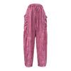Women Pants Elastic Waist Striped Design Wide Leg Casual Trousers with Pockets Work Travel School All Day Wear