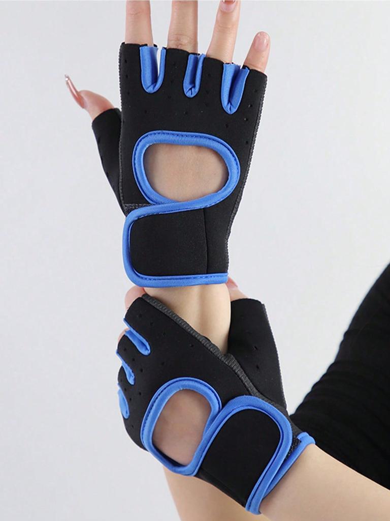 1 Pair of Fitness Breathable Exercise Men and Women Training Horizontal Bar Cycling Half Finger Wrist Guard Anti Slip Gloves