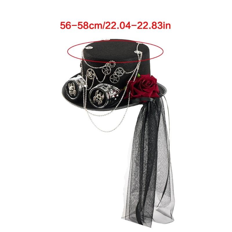 Victorian Style Mesh Caps Gothic Headpiece Adjustable Goggles Headwear Costume Accessories For Theme Parties Halloween