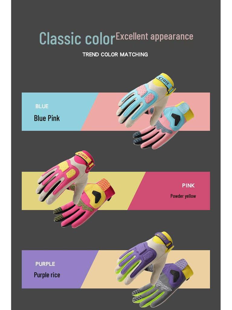 Unisex Retro Touchscreen Full-Finger Motorcycle Gloves - Breathable, Sunscreen, Summer Riding