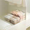Adjustable Double Section Storage Container Clear Spaces Saving Plastic Materials Home Organization Solution