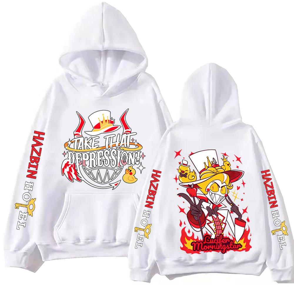 Hazbin Hotel Lucifer Graphic Design Hoodie Man Woman Harajuku Long Sleeve Pullover Tops Sweatshirt Gift