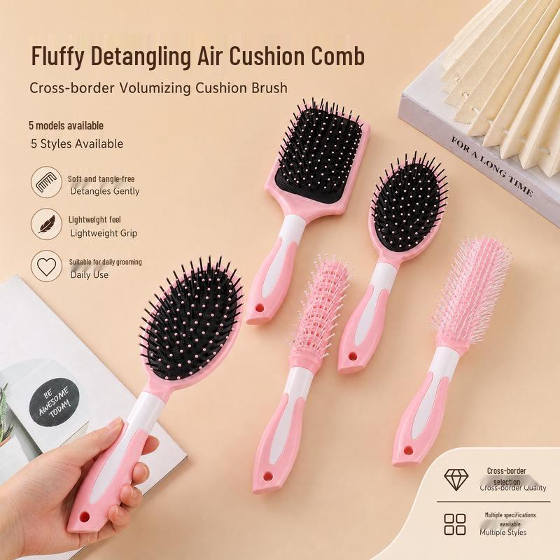 Large Cartoon Air Cushion Hair Comb - Fluffy Hair Straightener & Massage Brush for Girls