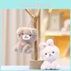 Rabbit Bear Duck Keychain Cute Cartoon Girl Backpack Hanging Plush Gift Doll