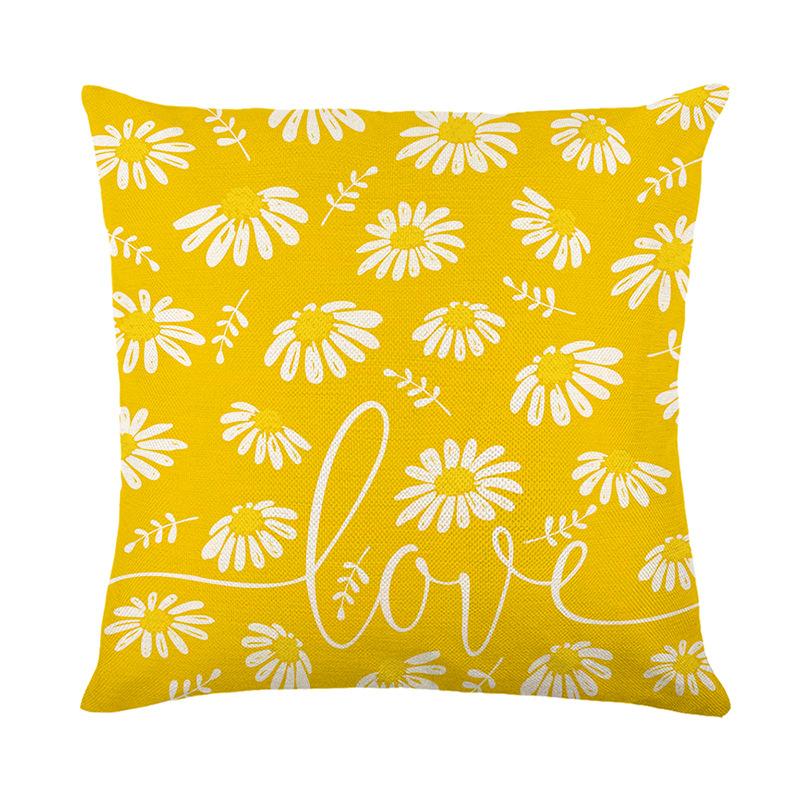 Neue Frische Gänseblümchen Kissenbezug Polyester Bedruckt Ferienhaus Wohnzimmer Sofa Kissenbezug Kissenbezug
