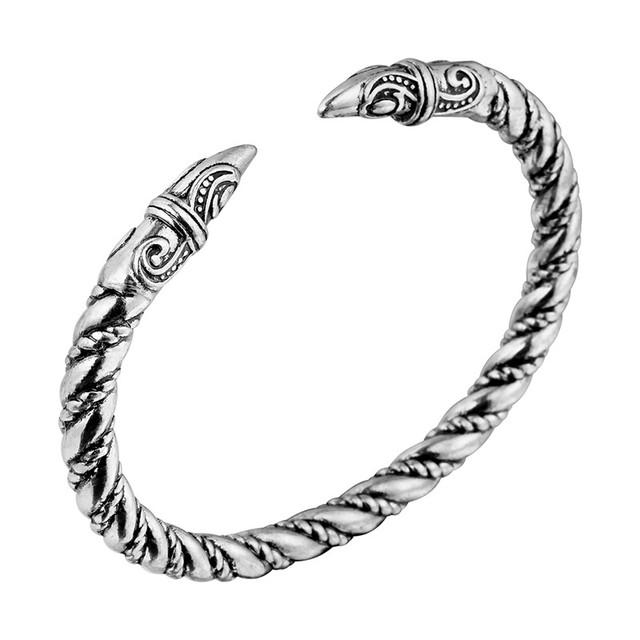 Punk Double Dragon Head Bangle Women Men Wristband Cuff Bracelets Nordic Viking Pagan Jewelry Party Christmas Gift Charm