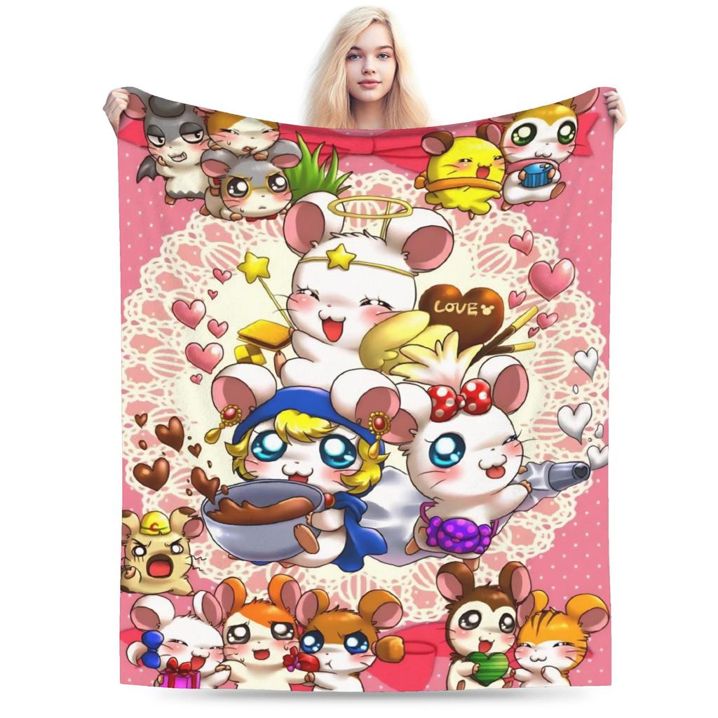 Cute Hamtaro  Warm Soft Blanket  Kids Adult Plush Throw Blanket Comfortable Couch Chair Flannel Bedspread Sofa Bed Cover