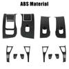Car Interior Stickers 14pcs Window Lifter Switch Button Frame Cover For Tesla Model 3 2017-2022 Carbon Fiber