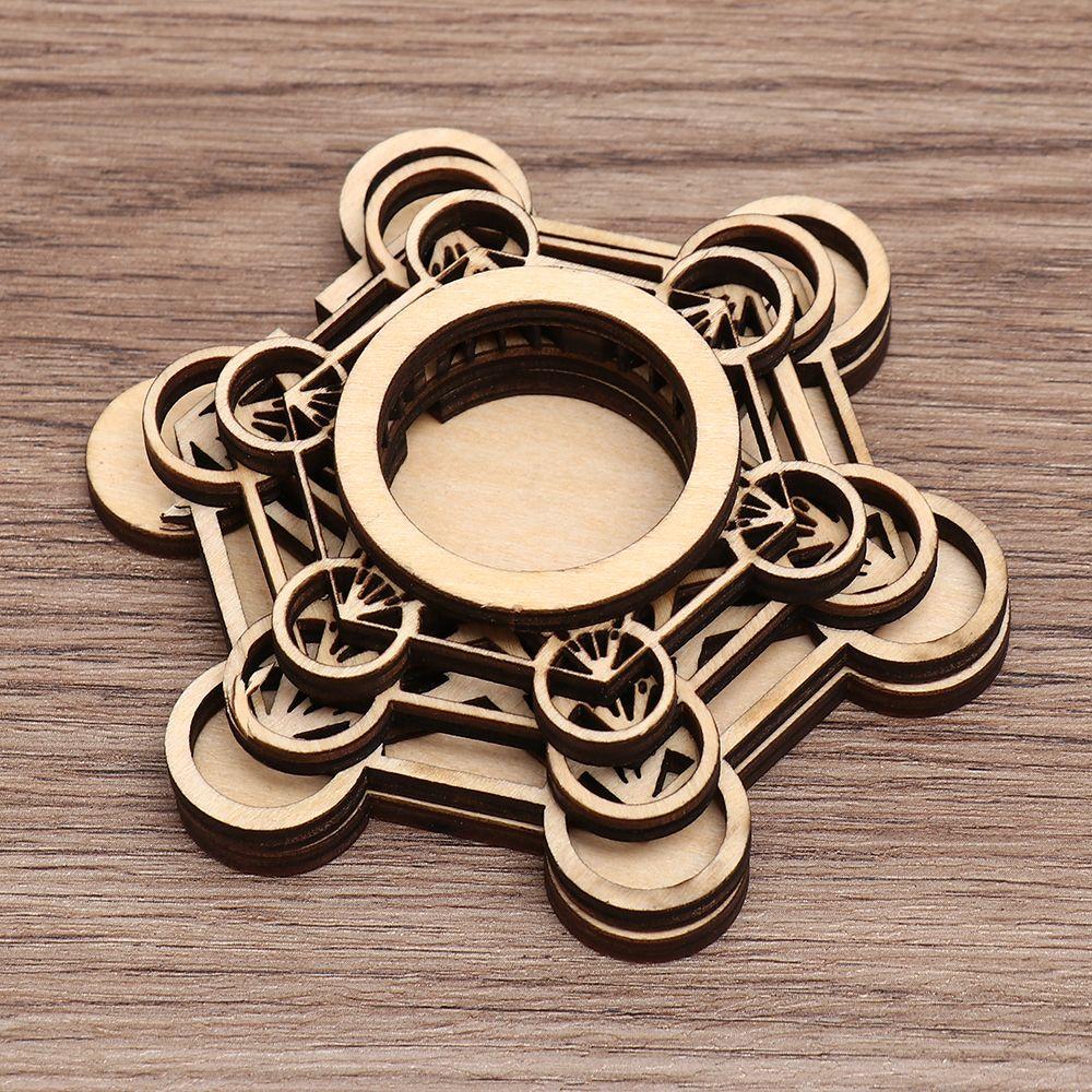 Wood Crafts Lotus Pattern Crystal Carving Wooden Ornaments Crystal Ball Base Meditation Decor Wood Base