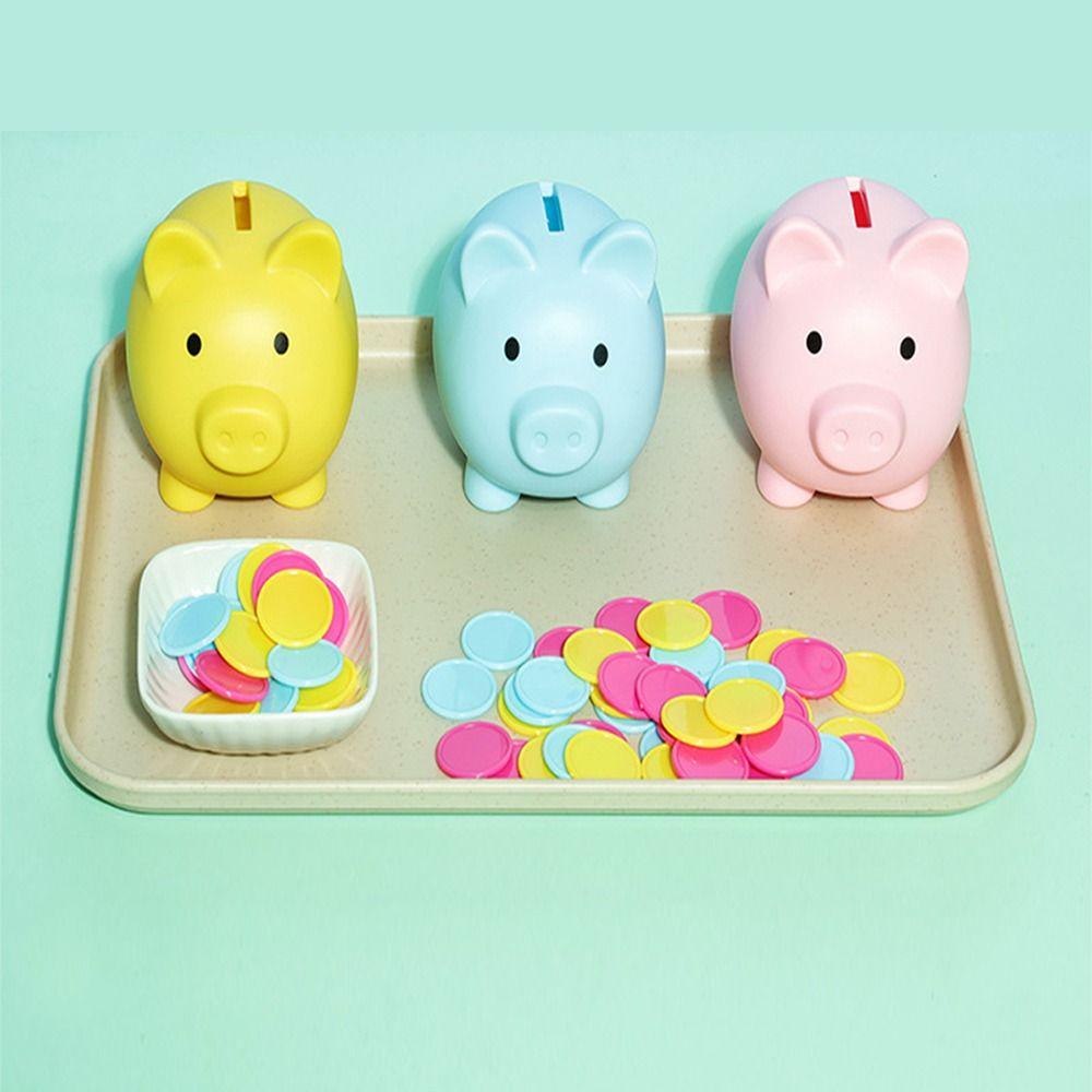 

Plastic Cute Piggy Bank Money Boxes Colorful Toddler Coin-operated Toy Home Decoration Set 5
