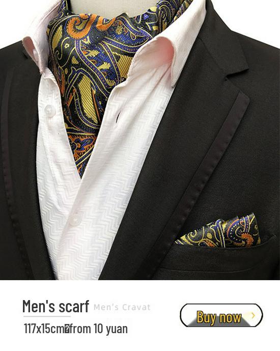 Men's Polyester Retro Tie, Scarf, and Pocket Square Set