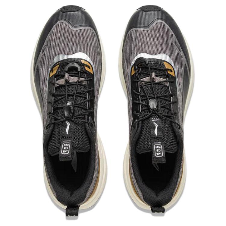 Li Ning CF Comfort Versatile Slip Resistant Durable Low Top Casual Shoes Men Casual Shoes Gray Black AHCV015-1