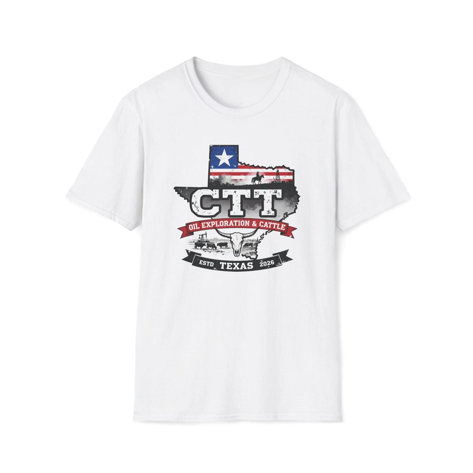 CTT Oil Exploration Cattle Company T-Shirt | Landman Unisex Softstyle Tee 3XL