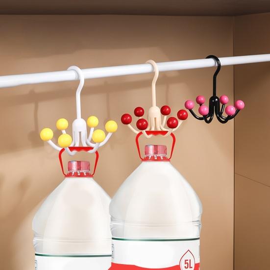 Clothes Hooks with 6 Claws Strong Load-bearing 360-Degree Rotatable Easy to Install Underwear Bags Hanger Closet Organizer