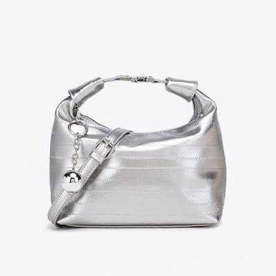 Fashion Texture Silver Dumpling Bag Women's Fashion All Matching Handbag Simple Handbag Shoulder Crossbody Bag