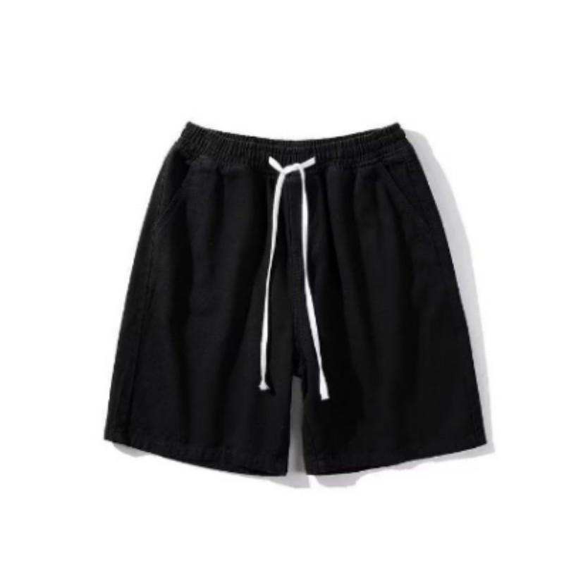 Men's Summer Korean Style Vintage Jeans Loose Male Wide Leg Knee Length Shorts Washed Short Denim Pants
