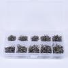 500pcs Carbon Steel Fishing Hooks 3# -12# 10 Sizes Fish Hooks with Hole Fishing Tackle Box
