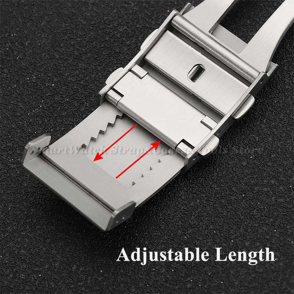 Luxury 316L Stainless Steel Watch Buckle Extendable Watch Clasp 22mm 20mm 18mm 16mm Metal Adjustable Button Replace Accessories
