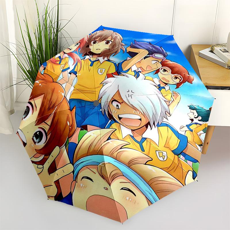 

1pc Captain Tsubasa Outdoor Umbrella - Automatic Opening/Closing, Portable 3-Fold Design with 8-Rib Iron Frame, Perfect Gift for Fans, Travelers,