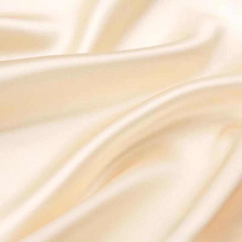 Wide 140cm Acetic Acid Satin Fabric Polyester Spandex Real Silk Fabric Lining Dress Clothing Pajamas Smooth and Silky Fabric