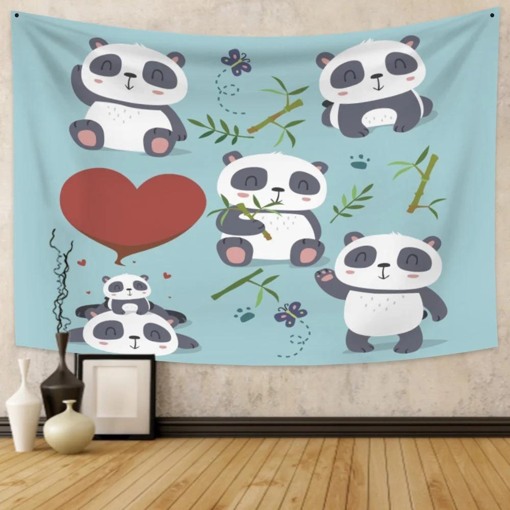 

Китайский панда милый декоративный гобелен домашний декор стены офис гостиная гобелен 100x75cm
