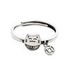 2025 Sterling Silver Money Cat Ring: Trendy Unisex Couple Design, Adjustable Cold Style