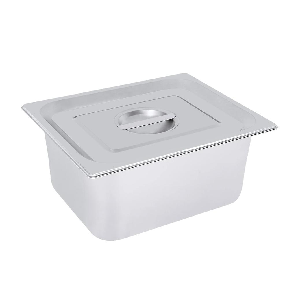4-Piece Stainless Steel Steam Table Pans, 7L Capacity, Lid Included, Ideal for Catering, Heat Retention & Easy to Clean