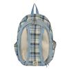 Schoolbag College Plaid Backpack Women's New Large Capacity Canvas Backpack Student School Bag Simple Personality Plaid School Bag