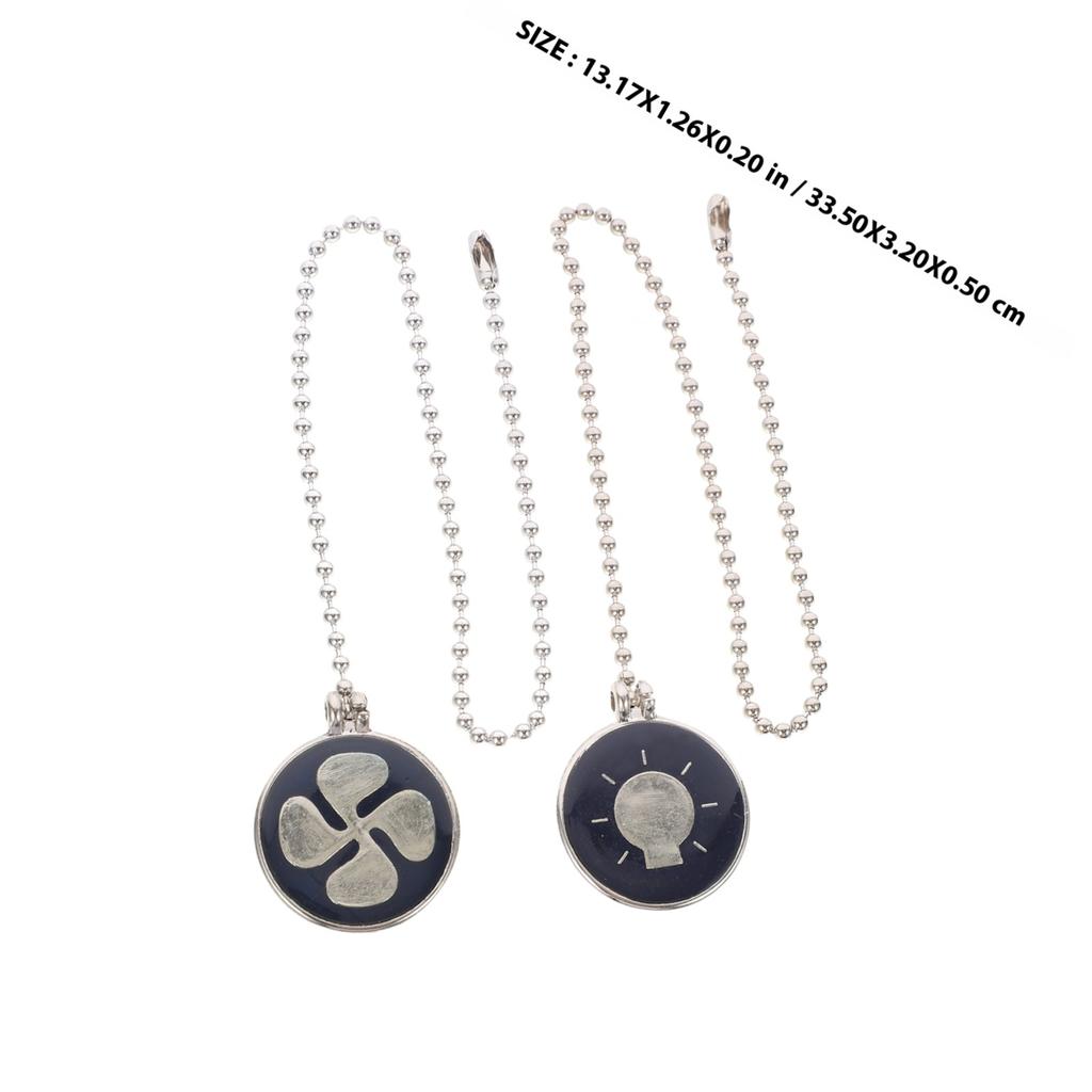 2pcs Ceiling Fan Pull Extension Metal Lamp Pull Chain Pendant For Light Switch Decorative Fan Chain Extender Hanging Cord