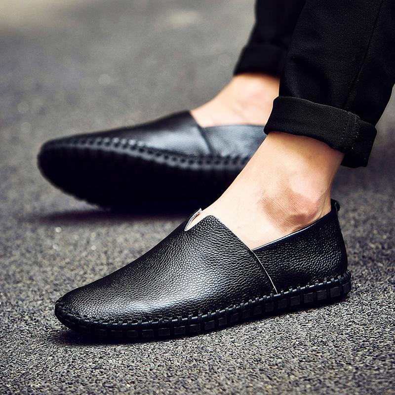 Big Size 48 49 50 Mens Driving Shoes Men Casual Loafers Handmade Leather Flats Moccasins Light Slip Male Boat Shoes