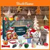 Cat Advent Calendar Christmas Counting Toy Pvc Green Blue For Pet Play