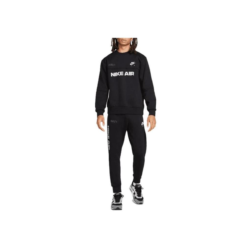 Nike Letter Print Crew Neck Pullover Long Sleeve Sweatshirt Men Sweatshirt Black DM5207-010