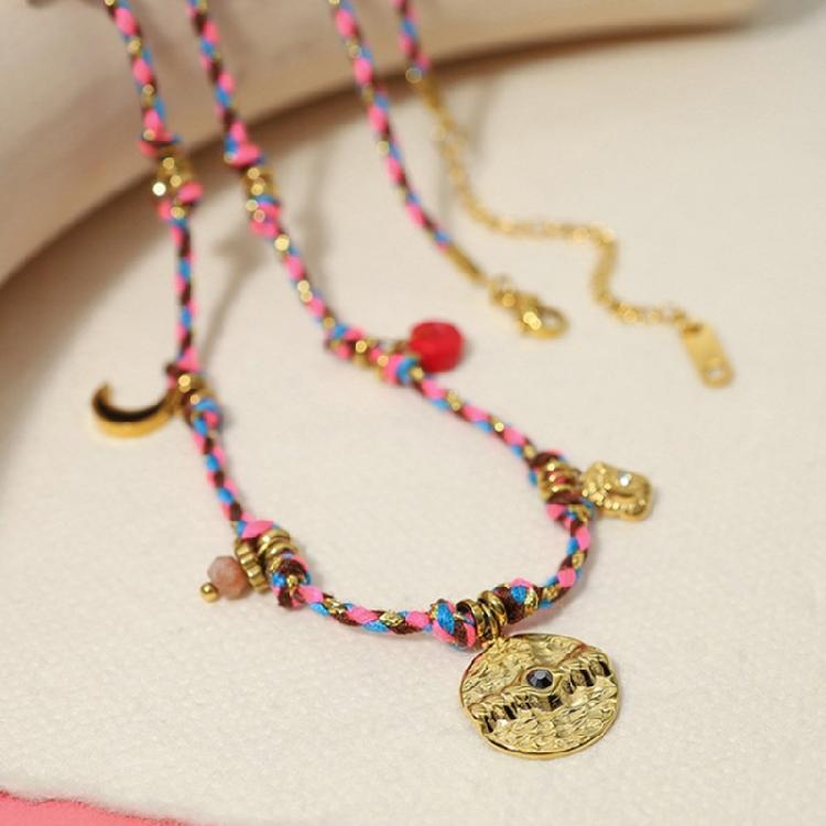 Elegant Moon Star Pendant Necklace Featuring Adjustable Length Unique Neck Jewelry Suitable for Any Fashion Ensembles