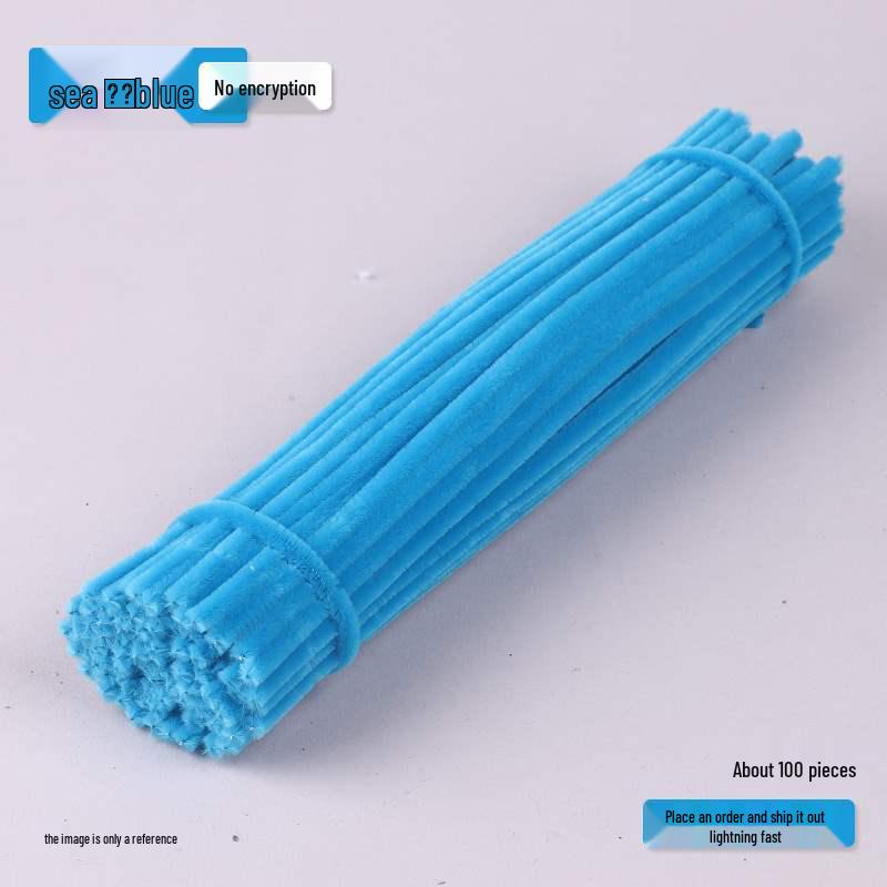 Encrypted Pipe Cleaners: Dense, Thickened 8mm White Strips with Mixed Colors for Handmade DIY Bouquets