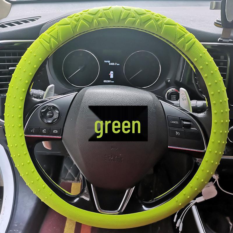 D-Shape Geometric Non-Slip Silicone Steering Wheel Cover with Sun Protection