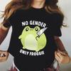 No Gender Only Froggie Women T-shirts Clothing Vintage Short Sleeve Summer T Shirts Kawaii Frog Tshirts Cute Tee Shirt Black Top