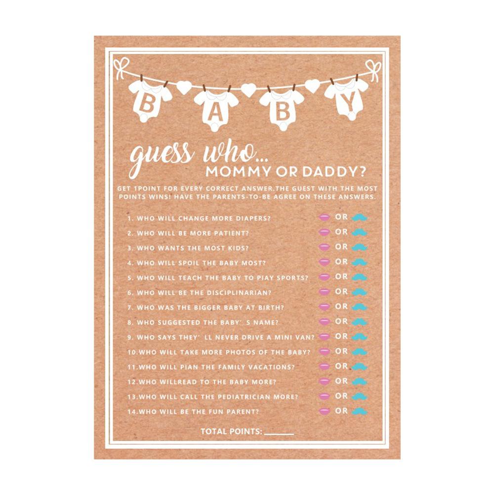 

25 шт. Карточки для викторины на детском празднике, Веселые факты о младенцах и викторины, Игры для праздника, Интерактивные групповые игры для детской