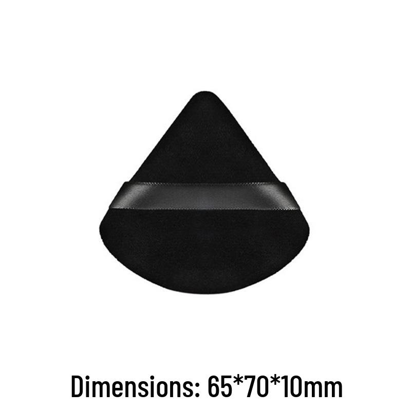 Triangle Velour Air Cushion Puff - Double-Sided Crystal Velvet Super Soft Fan-Shaped Makeup Puff for Loose Powder Setting