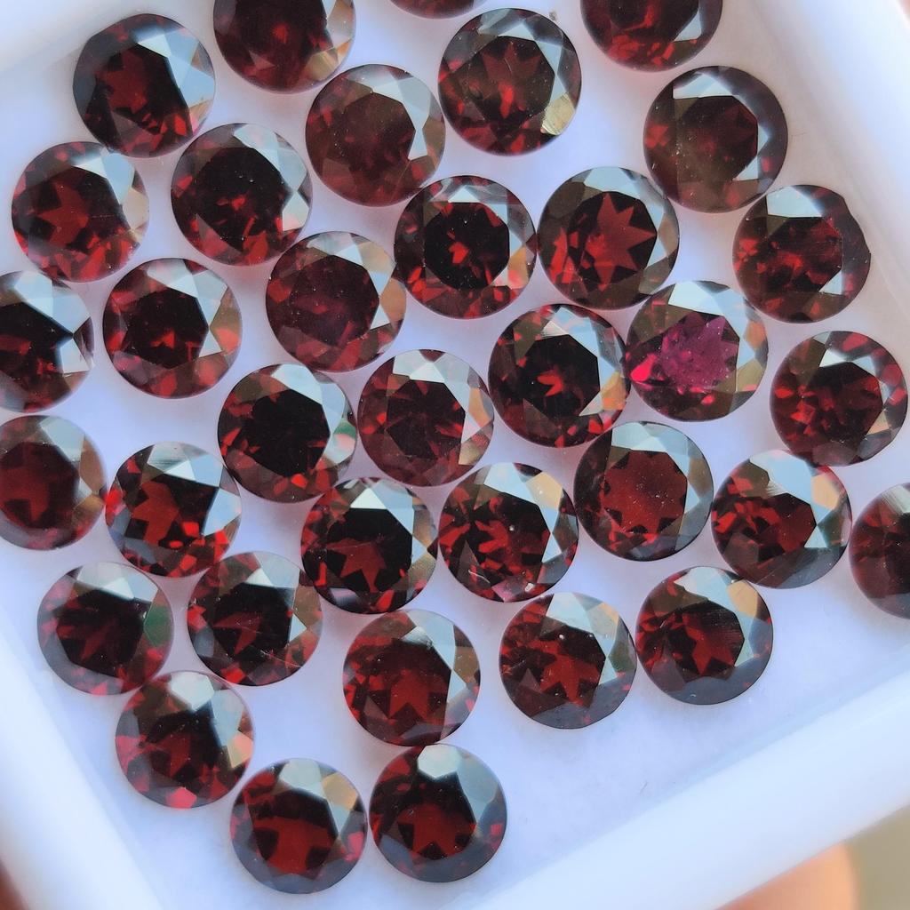 5 Mm Round Cut Natural Red Garnet Gemstone Lot, Healing Gemstones Lot.