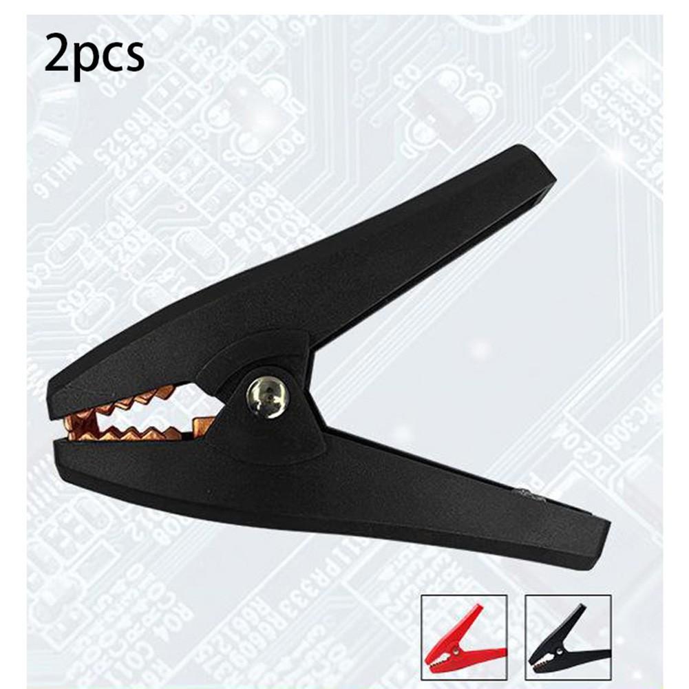 2PCS  Insulated For Alligator Clips 100A90mm Black & Red Car Battery Clips