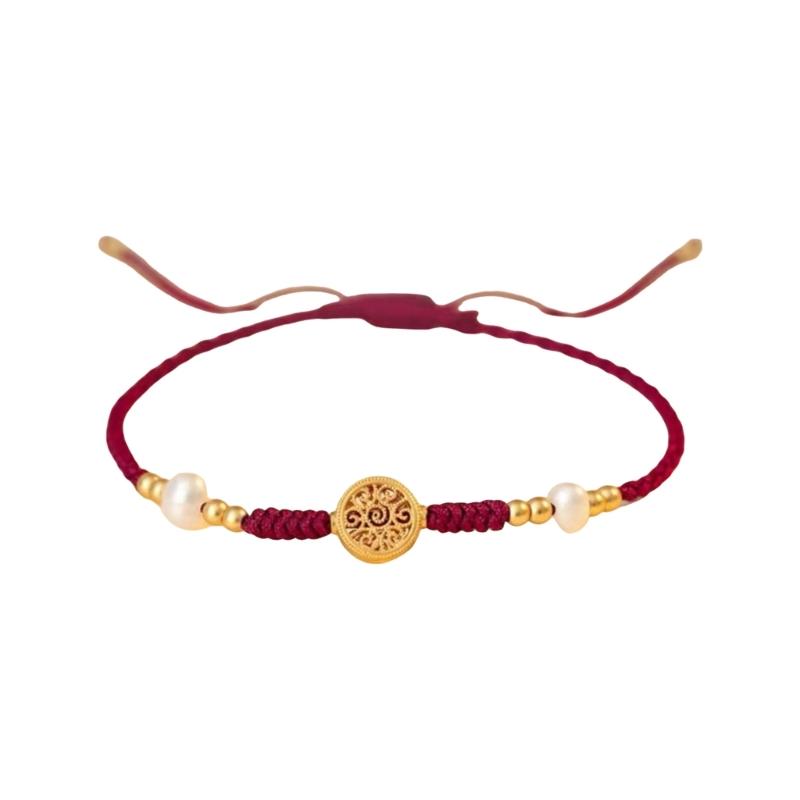 

Fortune Attracting Braided Cord Anklet with Unique Craftsmanship Handmade Braided Bracelets for Year of Blessings
