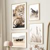 Autumn Landscape Reed Lion Elephant Deer Wall Art Canvas Painting Nordic Posters And Prints Wall Pictures For Living Room Decor