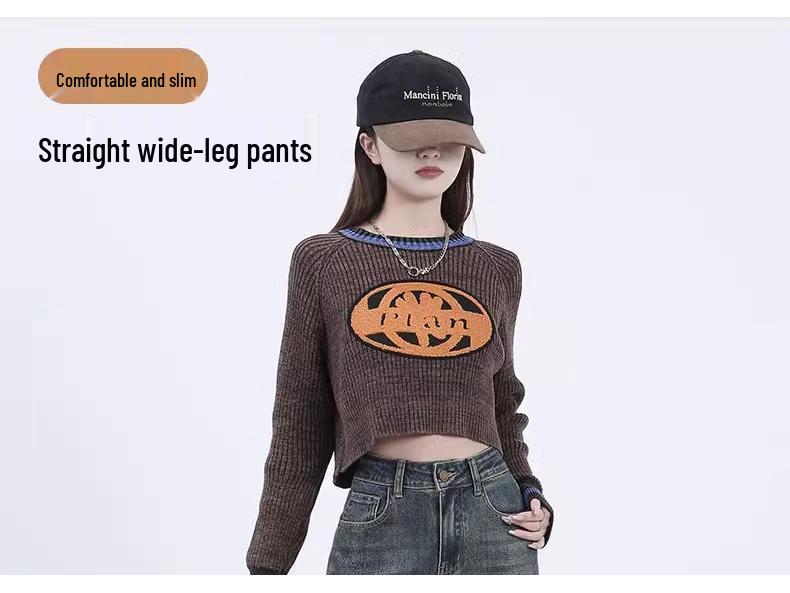 Plus Velvet Slimming Cement Gray Petite Straight & Wide Leg Jeans for Women - Autumn/Winter 2025 Collection