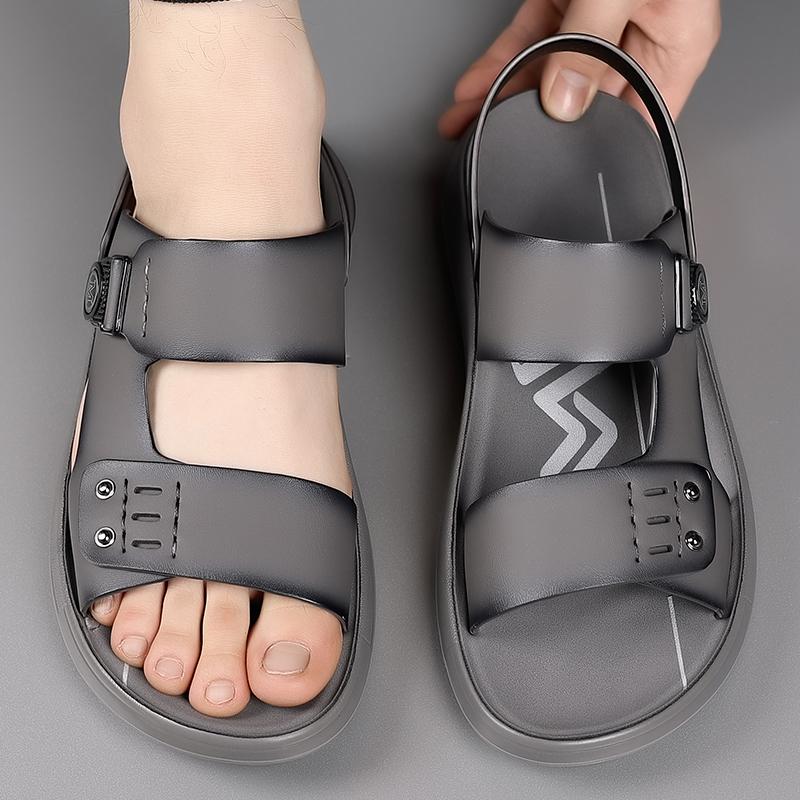Fashion Summer New Men's Leather Sandals Luxury Open Toed Beach Sandals Men Outdoor Mens Shoes Breathable Male Slippers Casual Footwear