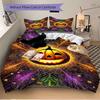 3pcs Pumpkin Halloween Bedding Set, Includes 1 Comforter + 2 Pillowcases, Without Pillow Inserts, Soft Comfortable, Lightweight Breathable,