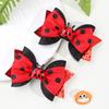 2Pcs Cute Insect Bowknot Hair Clips For Girls Kids Red Novelty Fashion Cotton Dots Braids Headdress Hairpicks Accessories