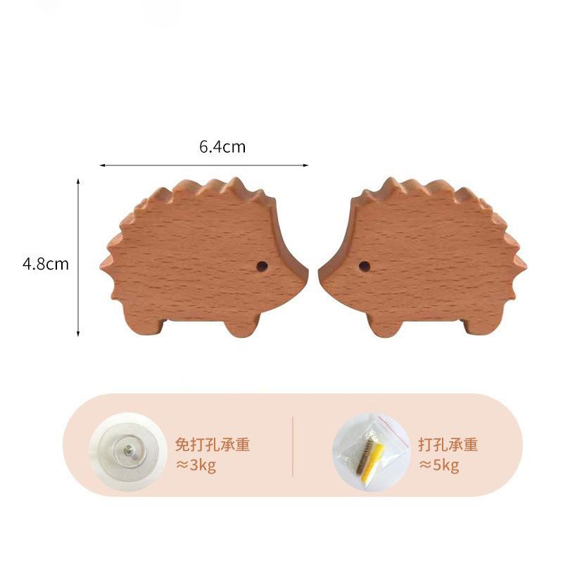 1pcs New Wooden Hook Creative Nordic Cute Animal Hook Wall Hanging Coat Hook Home Decoration Solid Wood Hook Kitchen Accessories