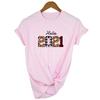 Hello Leopard Printing Women Short Sleeve Aesthetic T Shirt Harajuku Graphic Tees Female Year